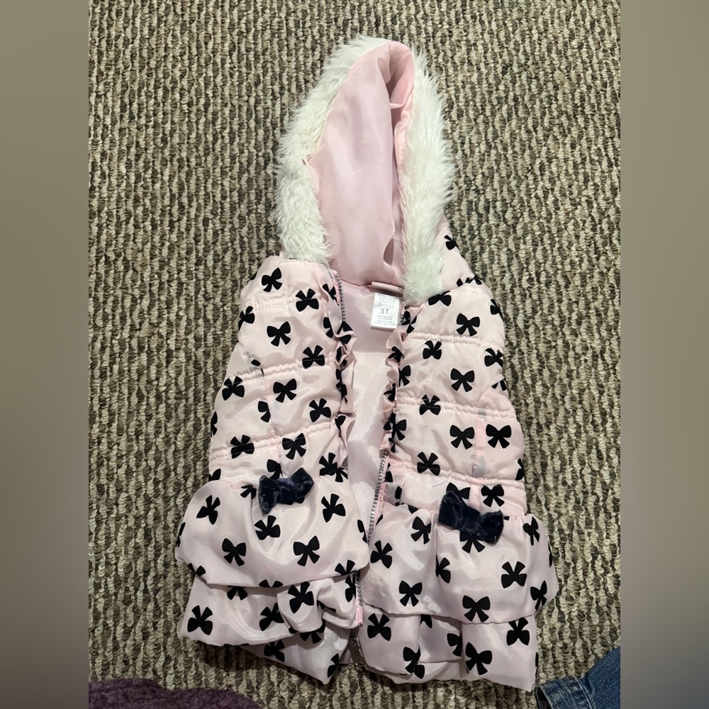 Pink Bow Patterned Kids Vest